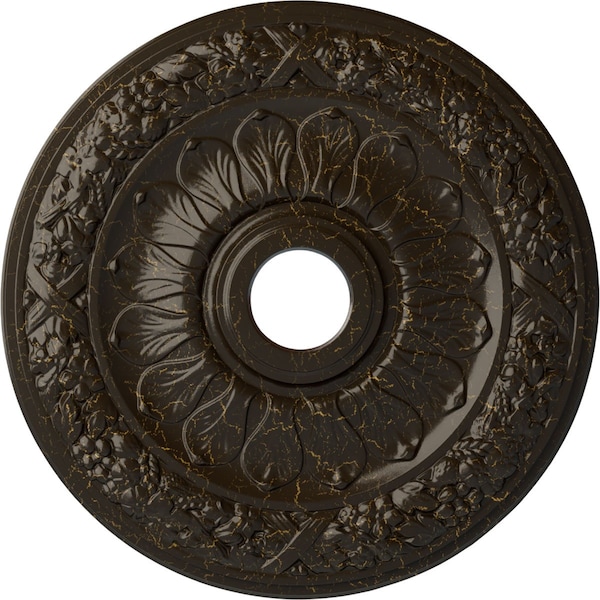 Ekena Millwork Swindon Ceiling Medallion (Fits Canopies up to 6 1/8"), 24"OD x 4"ID x 1 1/2"P, Stone Hearth Crackle CM24SWSHC - main